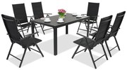 Verona polywood aluminium tuinmeubelen voor 6 personen Garden Point zwart