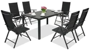 Verona polywood aluminium tuinmeubelen voor 6 personen Garden Point zwart