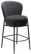 Dan-Form Orbit Boucle Barstoel Zwart Met Ronde Rugleuning