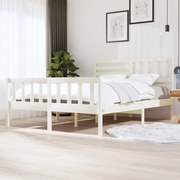 vidaXL Bedframe massief hout wit 160x200 cm