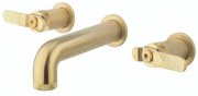 Crosswater Union Wastafelkraan inbouw - met inbouwdeel - 3-gats - wandgemonteerd - geborsteld messing Hendel UB130WNU_LV_V2