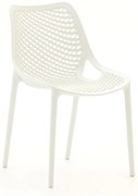 Dining tuinstoel | Forza  Ripi | Kunststof | Wit | Stapelbaar | Kees Smit Tuinmeubelen