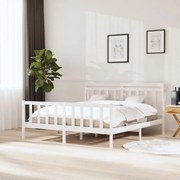 vidaXL Bedframe massief hout wit 180x200 cm 6FT Super King