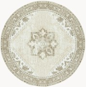 Rond handgeweven wasbaar laagpolig vloerkleed Kushim