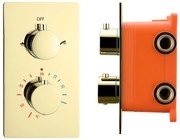 Best Design Nancy 2-weg inbouw thermostaat met inbouwbox mat goud