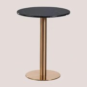 Cosmopolitan Ronde Marmeren Bartafel Zwart Marmer & Ø60 Cm & Roségoud - Sklum