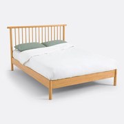 Bed in massief dennenhout met lattenbodem, Mora