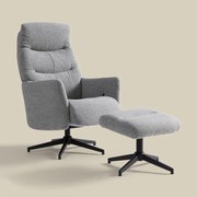 Verstelbare Fauteuil Met Voetenbank Grijs