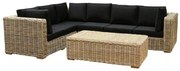 Nissah XL hoek loungeset  3-delig naturel rotan (links)