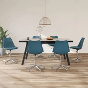 vidaXL Eetkamerstoelen draaibaar 6 st kunstleer turquoise