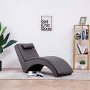 vidaXL Chaise longue met kussen kunstleer grijs