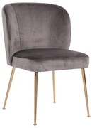 Richmond Interiors Cannon Luxe Eetkamerstoel Grijs Velvet Met Goud