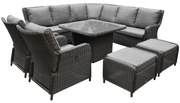 Bilbao premium dining loungeset 8 delig antraciet wicker