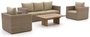 Stoel-bank loungeset Intenso  | 5 personen | Loungeset Old Teak Greywash/Beige | Wicker (vlechtwerk) | Kees Smit Tuinmeubelen