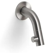Clou Kaldur fonteinkraan 2x6.8cm korte uitloop met wandmontage RVS geborsteld CL/06.05.001.41