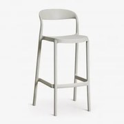 Stapelbare Hoge Kruk Van Polypropyleen Brenza Groen – Khaki & ↑75 Cm - Sklum