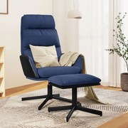 vidaXL Relaxstoel met voetenbank stof blauw