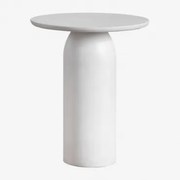 Ronde Bijzettafel Ø45 Cm In Cement Layana Wit - Sklum
