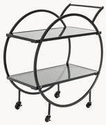Bar cart Loft met glazen tafelbladen