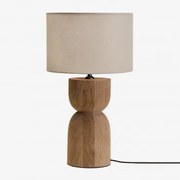 Diniz Mangohouten Tafellamp ↑30 Cm & Licht Taupe Grijs Ø30 Cm - ↑25 Cm Arlina - Sklum