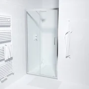 Saniclass ID06 Quick Fit Schuifdeur - 100x190cm - 6mm veiligheidsglas - alu profiel - anti kalk - chroom SAQ6121-100