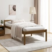 vidaXL Bedframe massief hout honingbruin 75x190 cm 2FT6 small single