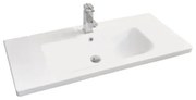 Sanicare Q18 keramische wastafel 100cm met kraangat wit glans