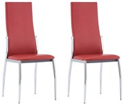 vidaXL Eetkamerstoelen 2 st kunstleer rood