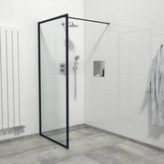 Marenza Bellini Inloopdouche - 90x200cm - veiligheidsglas - helder glas - frame rondom - anti kalk - mat zwart Mirrors-90