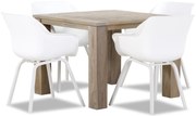 Tuinset 4 personen 100 cm Kunststof Wit Hartman Sophie