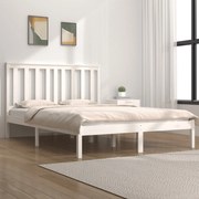 vidaXL Bedframe massief grenenhout wit 150x200 cm 5FT King Size