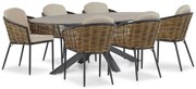 Tuinset 6 personen 220 cm Aluminium/wicker Grijs Lifestyle Garden Furniture Nice/Matara