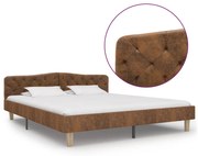 vidaXL Bedframe kunstsuède bruin 180x200 cm