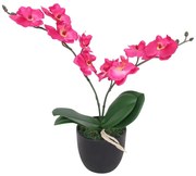 vidaXL Kunst orchidee plant met pot 30 cm rood