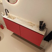 Mondiaz Ture DLux toiletmeubel 120cm fire met wastafel frappe links met kraangat