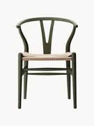 Houten stoel CH24 Wishbone Chair met handgevlochten zitvlak