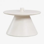 Darwys Ronde Betonnen Parasolvoet Met Geïntegreerde Tafel Wit - Sklum