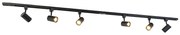 Modern railsysteem met 6 spots zwart 1-fase 194cm - Iconic Jeana