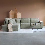 PEPP Interiors Richie Hoekbank Groengrijs Met Dubbele Rugkussens