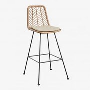 Hoge Tuinkruk In Gouda Natural Synthetisch Rotan Natuurlijk & ↑75 Cm & Zwart & Beige – Crème - Sklum