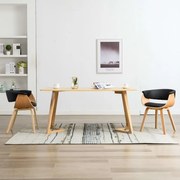 vidaXL Eetkamerstoelen 2 st gebogen hout en kunstleer zwart