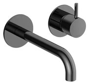 Hotbath Cobber Afbouwdeel - voor wastafelkraan - 18cm uitloop - Zwart Chroom CB105EXT18BK