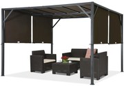 Metalen terraspergola Santorini 3 x 4m bruin Garden Point