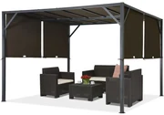 Metalen terraspergola Santorini 3 x 4m bruin Garden Point