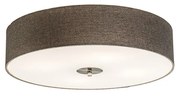 Landelijke plafondlamp taupe 50 cm - Drum Jute