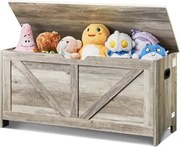 VEVOR Kinderbank Speelgoed Opbergbank, Bank met Opbergruimte Kinderspeelgoedkist, Speelgoedopberger, Speelgoedkist met Scharnierend Deksel en Veiligheidsscharnier, 990 x 395 x 480 mm