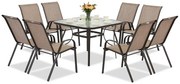 Modena bruine metalen tuinset voor 8 personen met Garden Point vierkante tafel