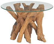 vidaXL Salontafel 60 cm massief teak drijfhout