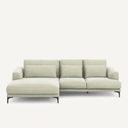 XL longchair links in stonewashed fluweel, MARSILE