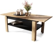 ASTI-R Eiken Craft Goud/zwart - moderne salontafel met uitschuifbaar blad